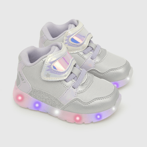 Zapatilla luces de niña super heroes gris (21 a 27)