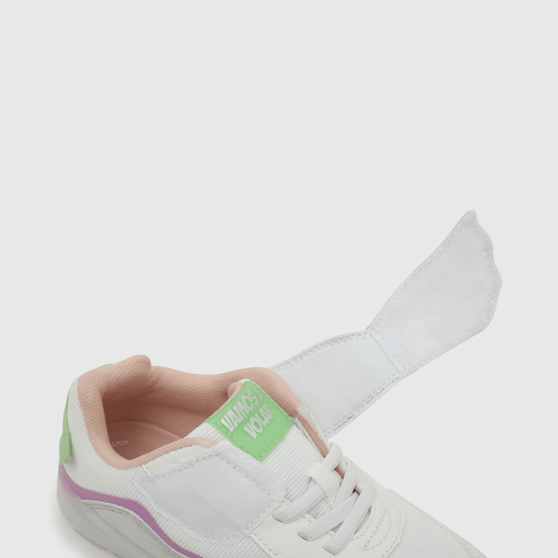 Zapatilla luces de niña velcro elástico blanco (28 a 36)