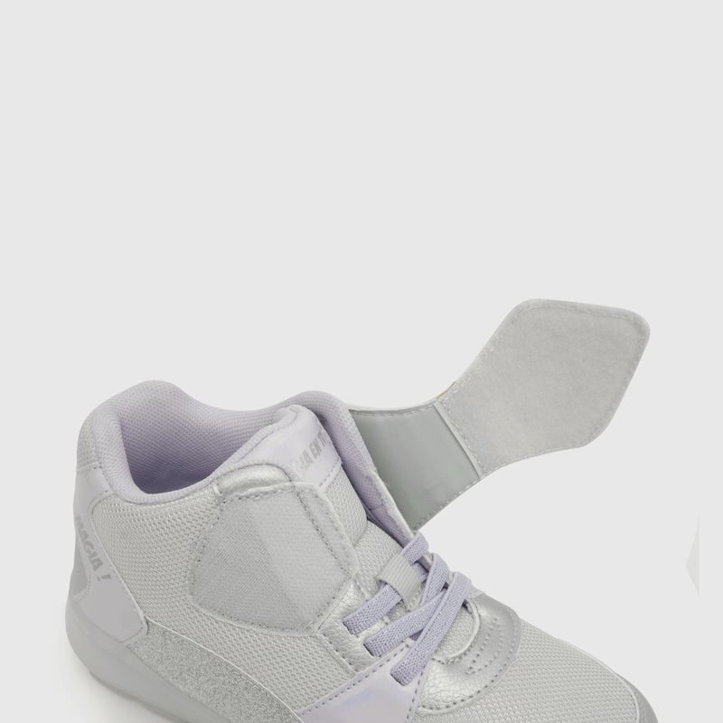 Zapatilla luces de niña velcro elástico gris (28 a 36)