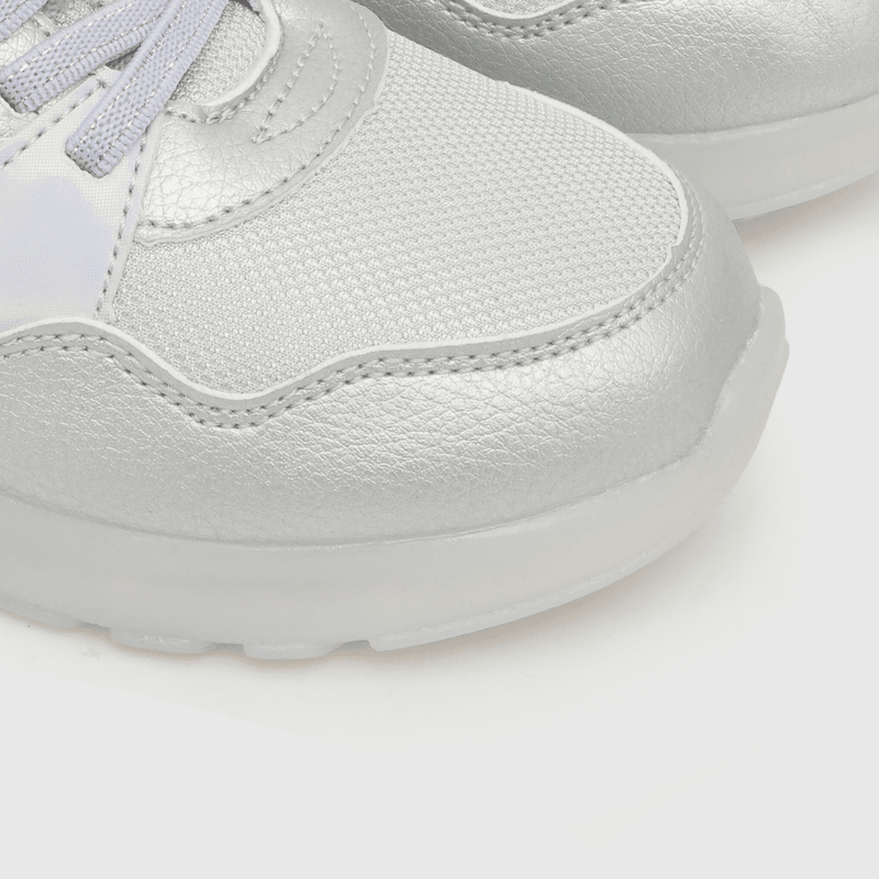 Zapatilla luces de niña velcro elástico gris (28 a 36)