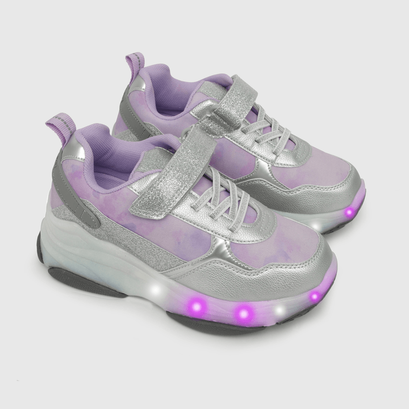 Zapatilla luces y ruedas de niña gris (28 38) - Colloky Chile