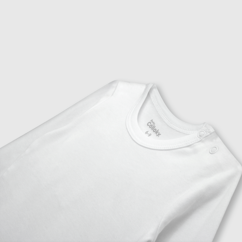 Body de bebe 3 pack de algodón blanco (0 a 24 meses)