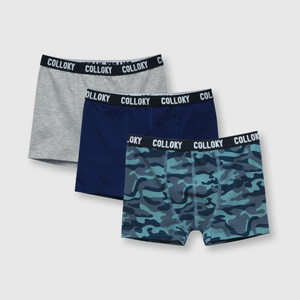 Boxer de niño 3 pack estampado azul (2 a 12 años)