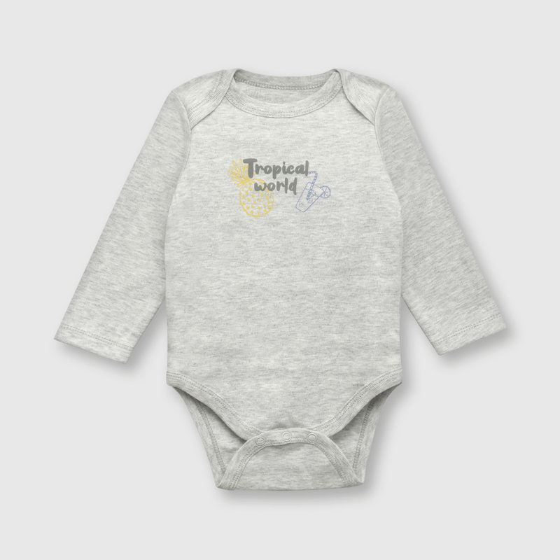 Pack bodies de bebe niño 5 pack frutas gris (0 a 24 meses)