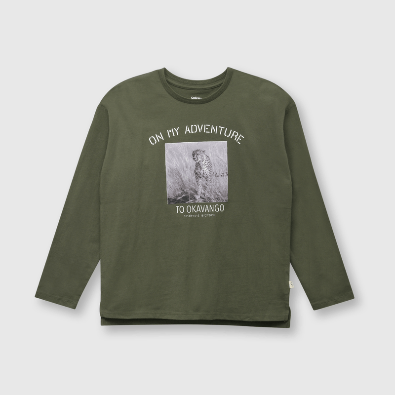 Polera de niño safari oliva (2 a 12 años)