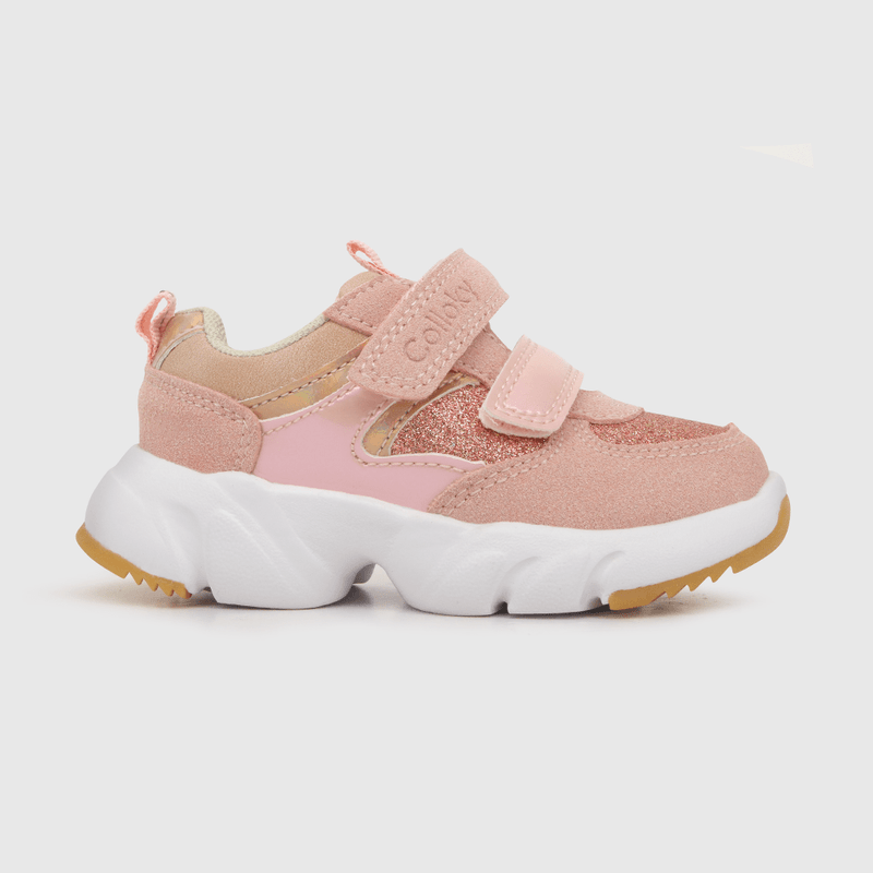 Zapatilla de niña dos velcros chunky rosado (21 a 27)