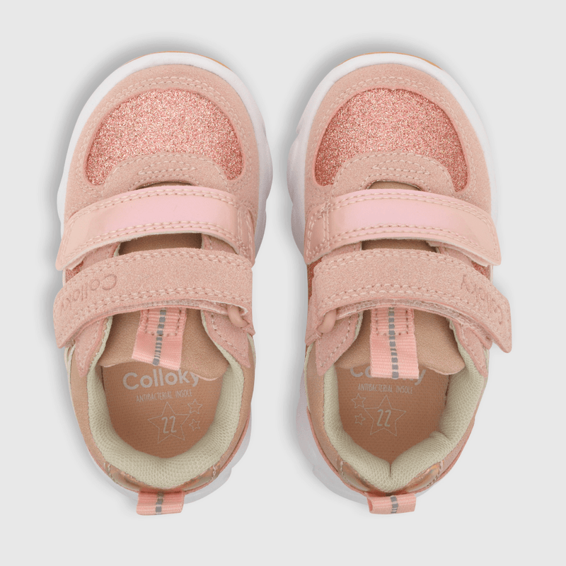 Zapatilla de niña dos velcros chunky rosado (21 a 27)