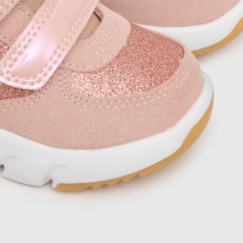 Zapatilla de niña dos velcros chunky rosado (21 a 27)