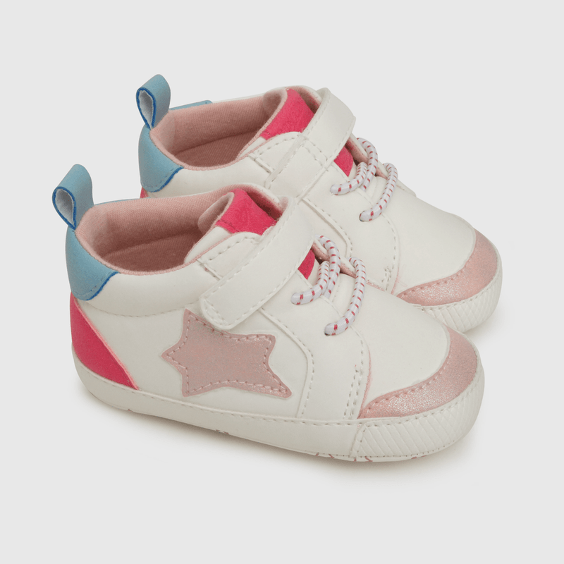 Zapatilla de niña estrella blanco (14 a 18)