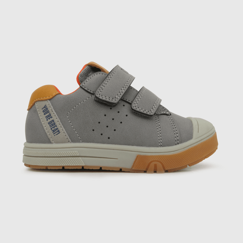 Zapato de niño 2 velcros gris (21 a 27)