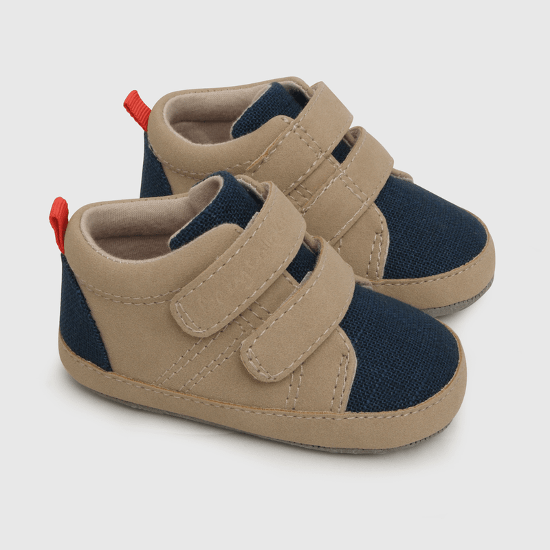 Zapato de niño dos velcros beige (14 a 18)