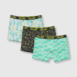 Boxer de niño 3 pack estampado menta (2 a 12 años)