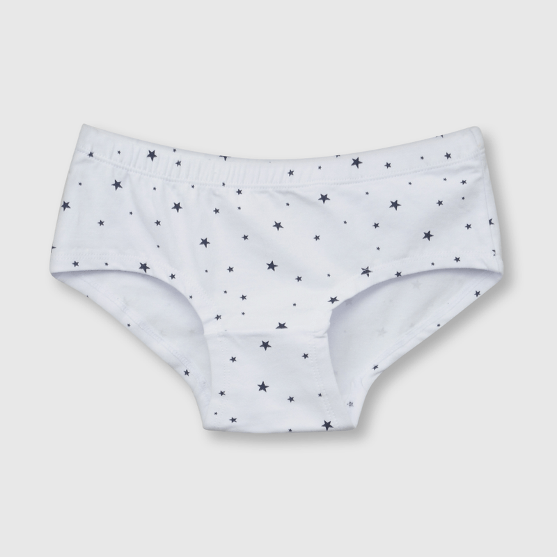 Calzón de niña 3 pack estampado blanco (2 a 12 años)