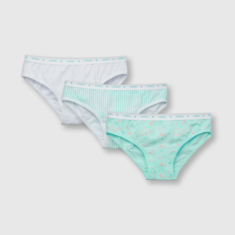 Calzón de niña 3 pack estampado calipso (2 a 12 años)