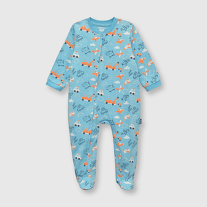 Pijama de bebe niño algodón celeste (0 a 24 meses)