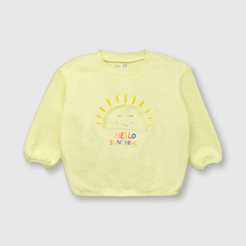 Polerón de bebe niña sol amarillo (3 a 36 meses)
