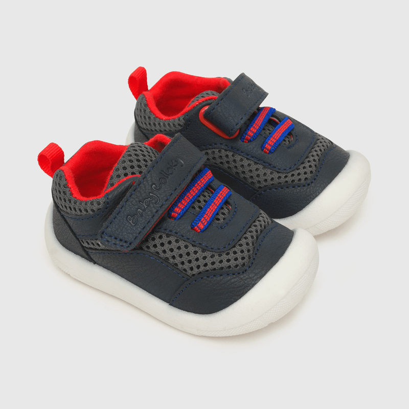 Zapatilla de niño Velcro elástico azul (17 a 20)