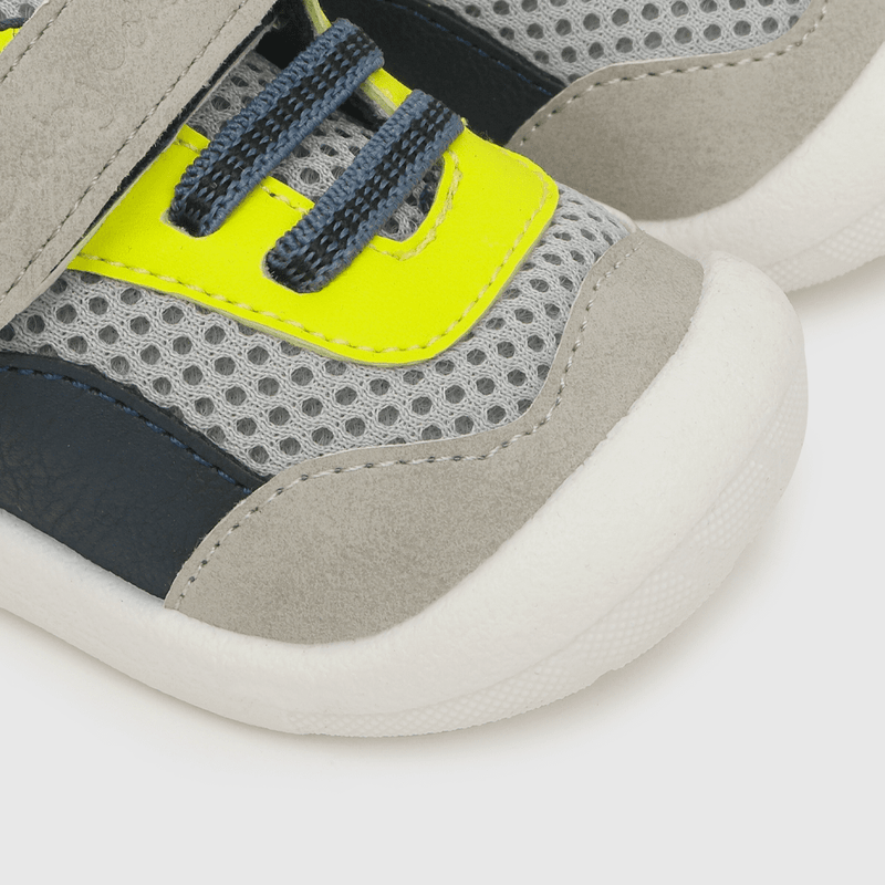 Zapatilla de niño Velcro elástico gris (17 a 20)