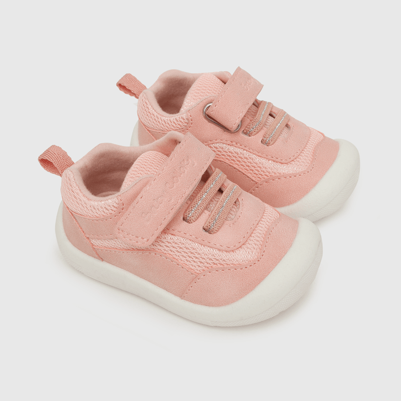 Zapatilla deportiva de niña con velcro elastico rosado (17 a 20)