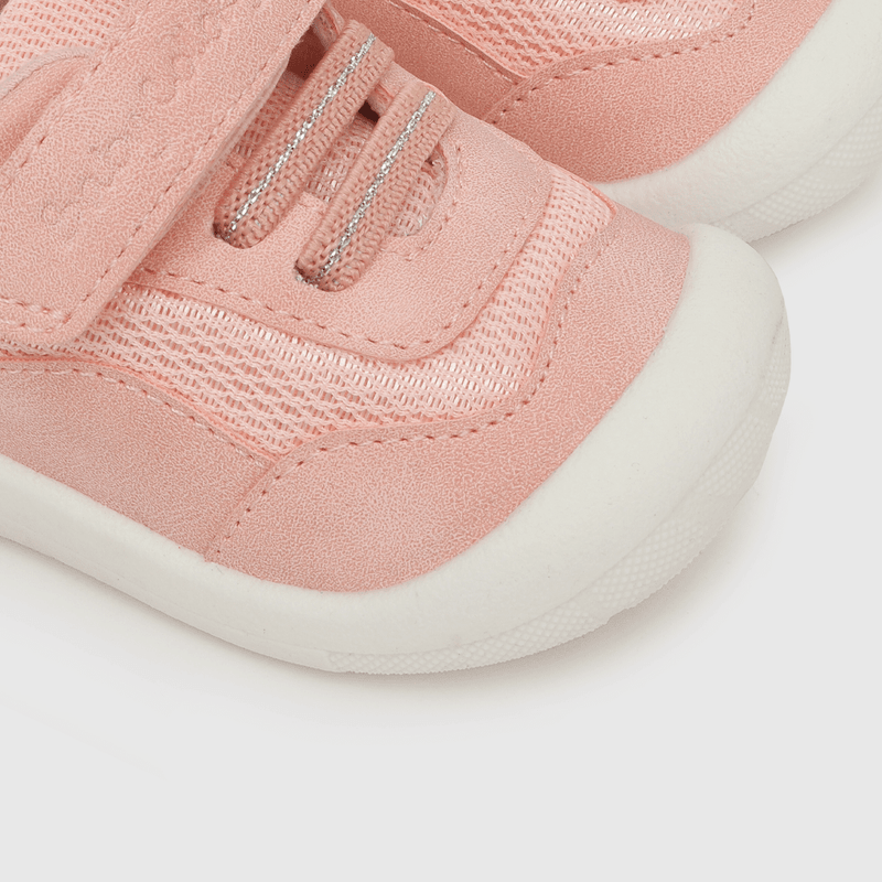 Zapatilla deportiva de niña con velcro elastico rosado (17 a 20)