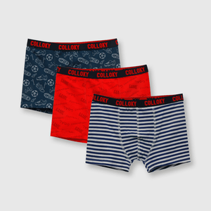 Boxer de niño 3 pack estampado azul (2 a 12 años)