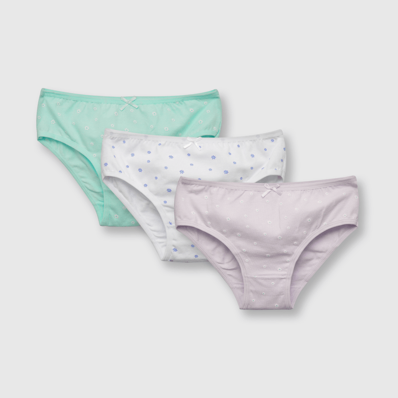 Calzón de niña 3 pack estampado lila (2 a 12 años)