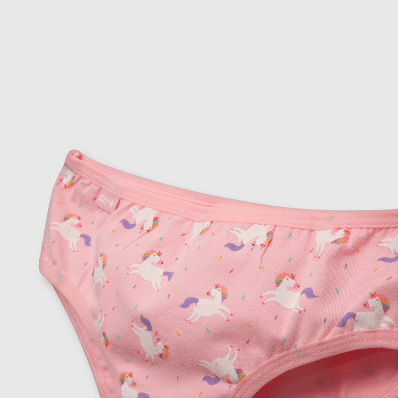 Calzón de niña 3 pack estampado rosado (2 a 12 años)