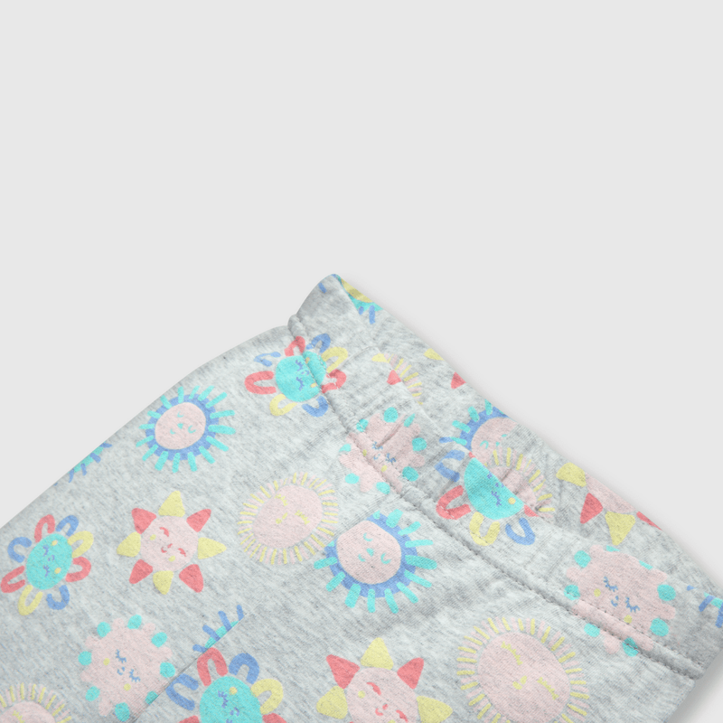 Pata de bebé niña estampada gris (3 a 36 meses)