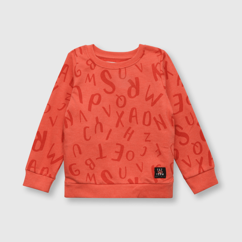 Polerón de bebe niño estampado naranjo (3 a 36 meses)