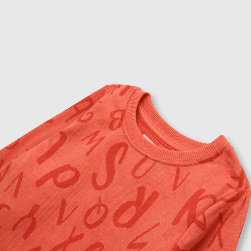 Polerón de bebe niño estampado naranjo (3 a 36 meses)