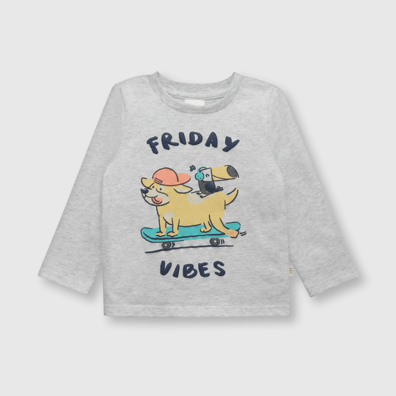Polera de bebe niño mascotas gris (3 a 36 meses)