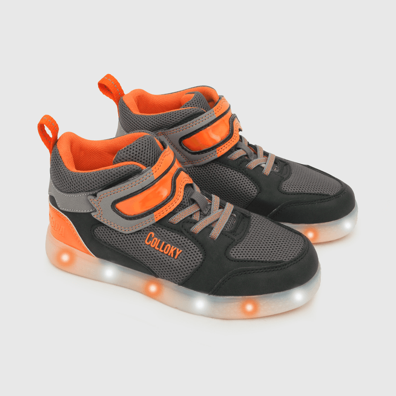 Zapatilla luces de niño fuego negro (28 a 36)