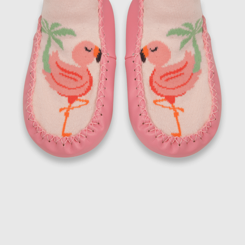 Calcetin deportivo de bebe niña antideslizante rosado (0 a 2 años)