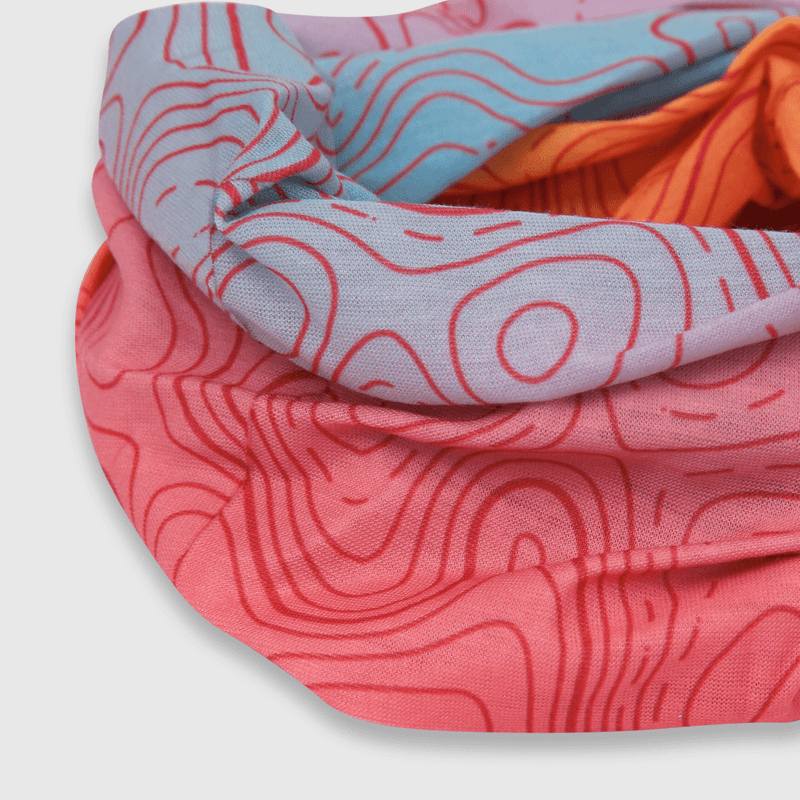 Cuello verano de niña multiuso estampado rosado