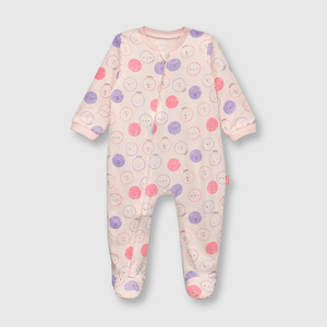 Pijama de bebe niña algodón estampado rosado (0 a 24 meses)