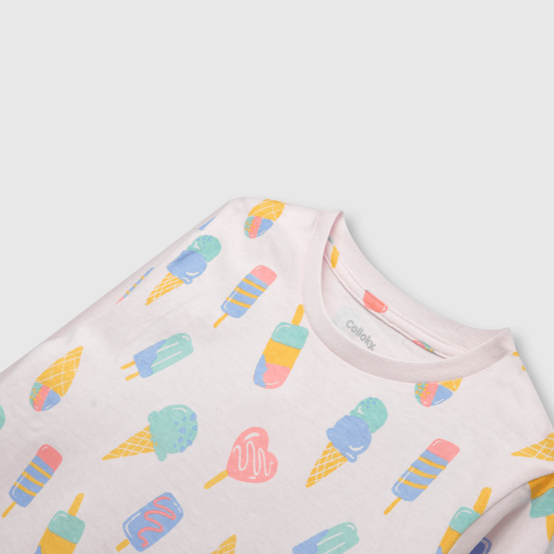 Pijama de niña algodón rosado (2 a 12 años)