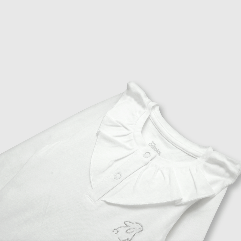 Conjunto de bebe niña conejitos blanco (0 a 9 meses)