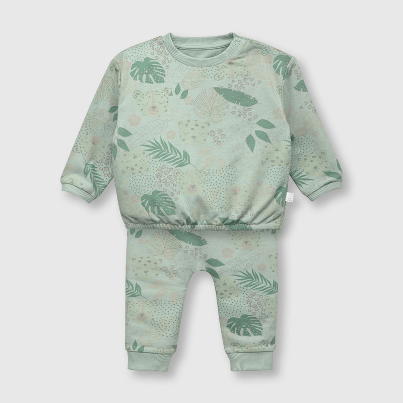 Conjunto de bebe niña safari set polerón + pantalón verde (0 a 12 meses)