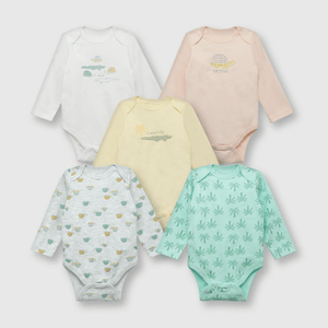 Pack bodies de bebe niño 5 pack cocodrilo verde (0 a 24 meses)
