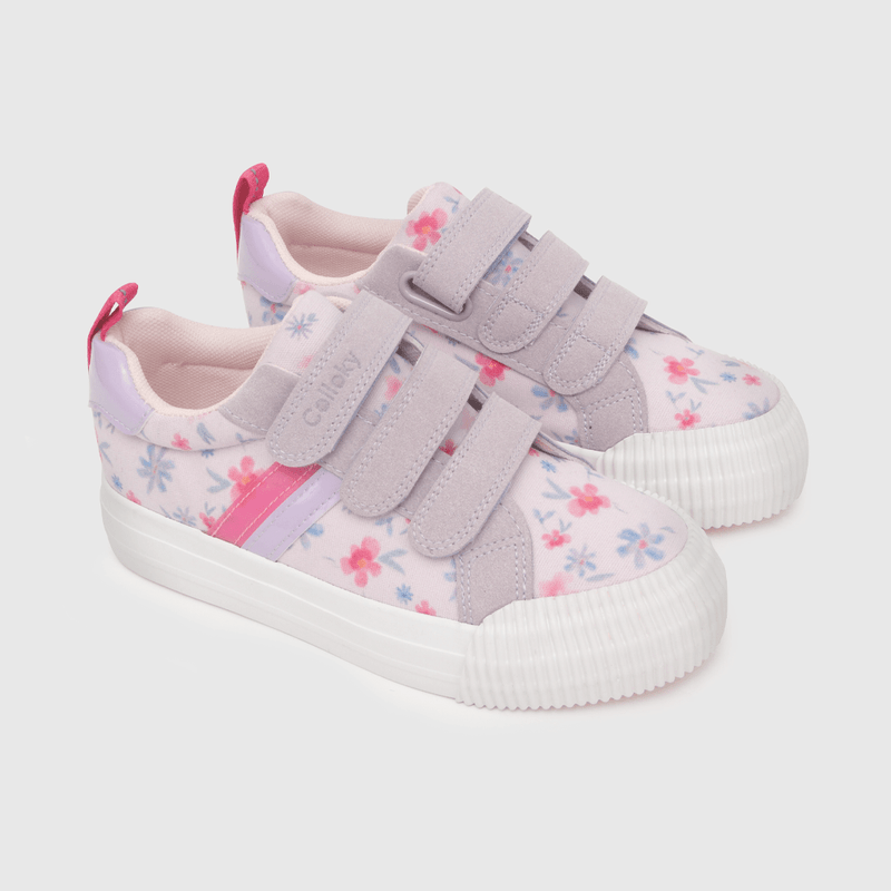 Zapatilla de niña dos velcros morado (21 a 27)