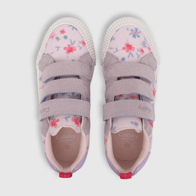 Zapatilla de niña dos velcros morado (21 a 27)