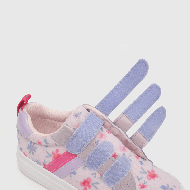 Zapatilla de niña dos velcros morado (21 a 27)