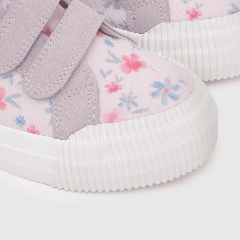 Zapatilla de niña dos velcros morado (21 a 27)