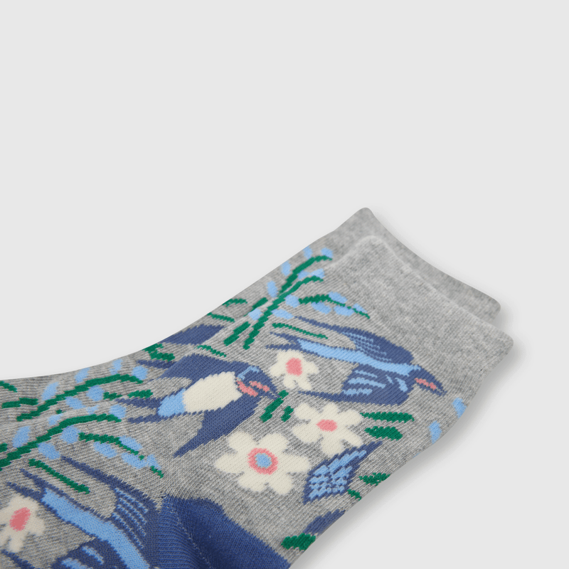 Calcetin de niña 3 pack flores azul (3 a 10 años)