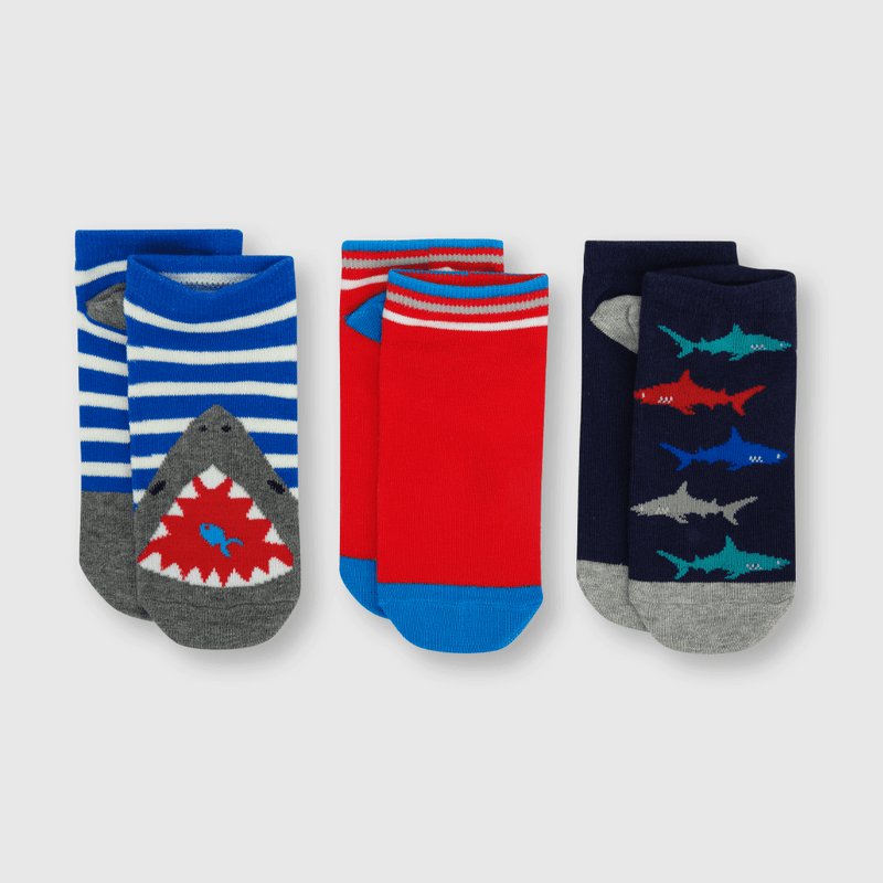 Calcetin de niño 3 pack tiburon azul (3 a 10 años)