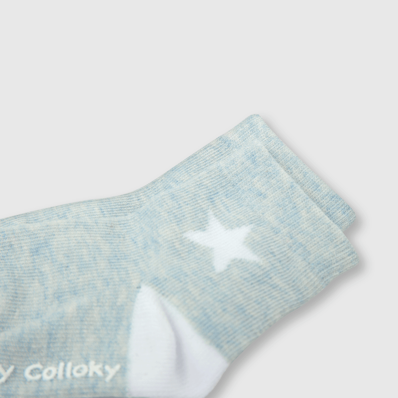 Calcetin deportivo de bebe niño 3 pack estrella celeste (0 a 2 años)