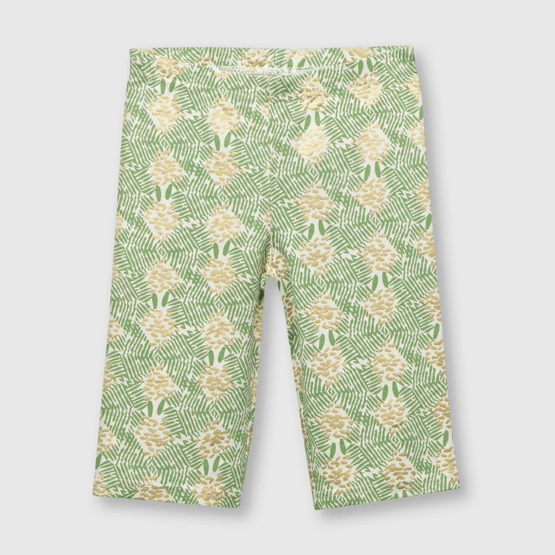 Pata de niña biker estampada verde (2 a 12 años)