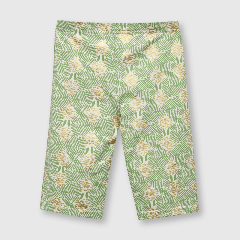 Pata de niña biker estampada verde (2 a 12 años)