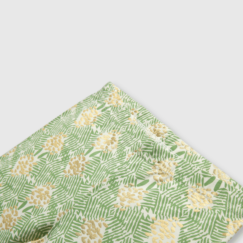 Pata de niña biker estampada verde (2 a 12 años)