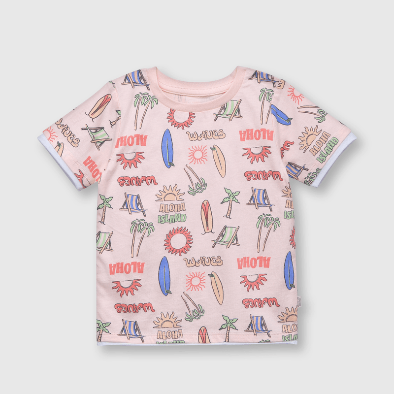 Polera de bebe niño playera damasco (3 a 36 meses)
